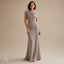 Women's Draped Neck Ruched Maxi Dress