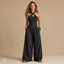 Women's Cross-Halter Neck Wide-Leg with Pockets Sleeveless Jumpsuit