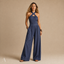 Women's Cross-Halter Neck Wide-Leg with Pockets Sleeveless Jumpsuit - VIP
