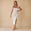 Women's Floral Side Slit Midi Summer Dress