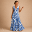 Women's Floral Sleeveless V-Neck Maxi Dress