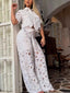 Women's Floral Two Piece Top And Wide Leg Pants Set - VIP