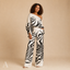 Women's One-Shoulder Printed Two-Piece Pants Set