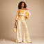 Women's One-Shoulder Printed Two-Piece Pants Set