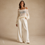 Women's Open-Knit Off-Shoulder Top Wide-Leg Trousers Two-Piece Set