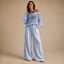 Women's Open-Knit Off-Shoulder Top Wide-Leg Trousers Two-Piece Set - VIP