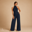 Women's Pleated Halter Crop Top Wide Leg Pants Set