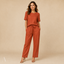 Women's Relaxed Short-Sleeve Top Trousers Two-Piece Set
