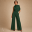 Women's Sleeveless High-Neck Wide-Leg with Pockets Formal Jumpsuit