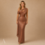 Women's Statement One-Shoulder Draped Cutout Maxi Dress