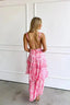 Women's Wedding Guest Printed V Neck Ruffle Tiered Maxi Dress