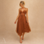 Women's Corset Spaghetti Strap Midi Dress