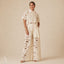 Women's Floral Two Piece Top And Wide Leg Pants Set