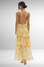 Women's Wedding Guest Printed V Neck Ruffle Tiered Maxi Dress